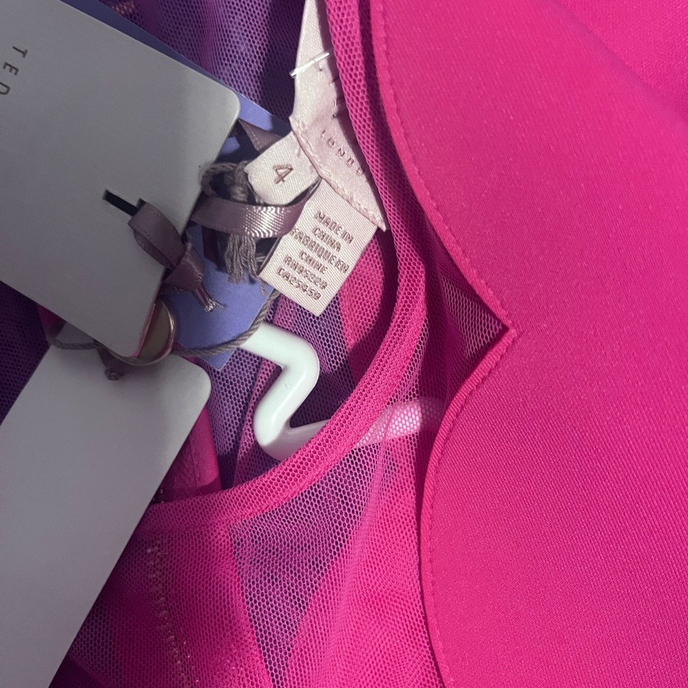 Ted Baker Pink Scallop Fit & Flare Dress - Picture 5 of 6